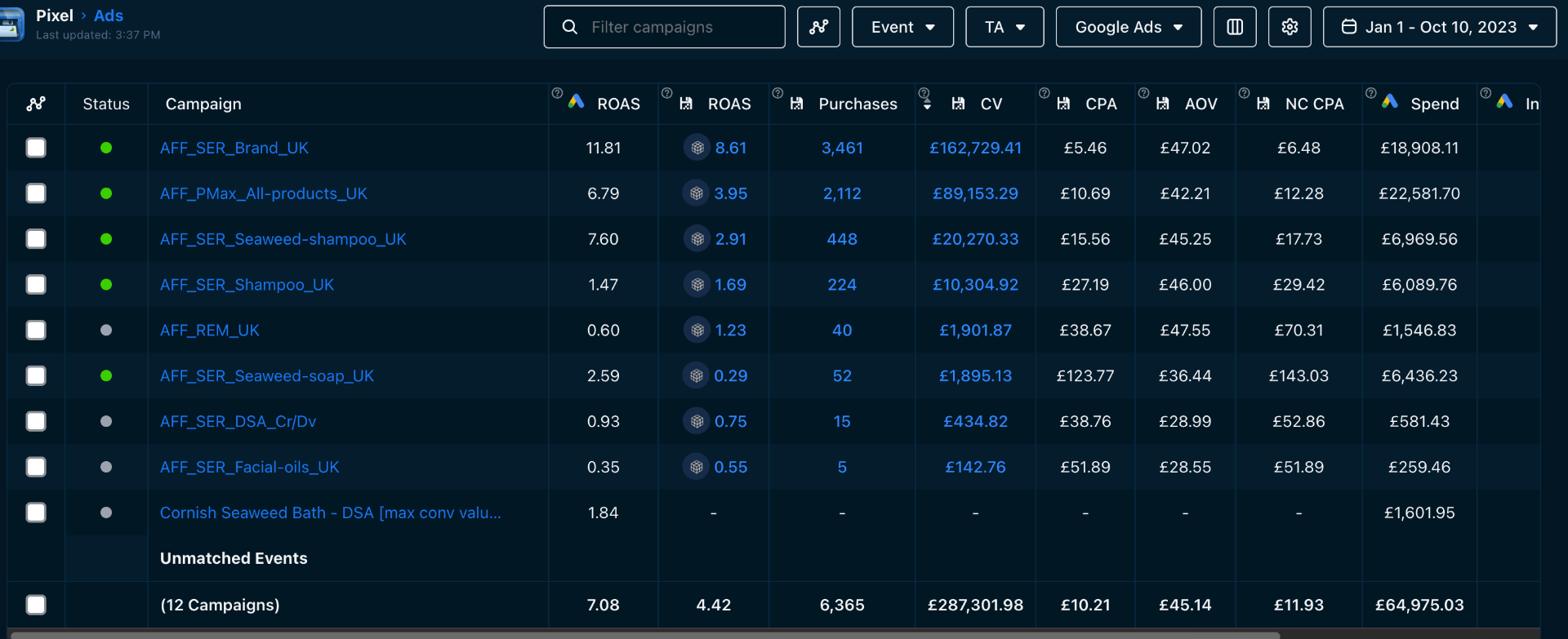 £287K Revenue — 4.42 ROAS (Google Ads)